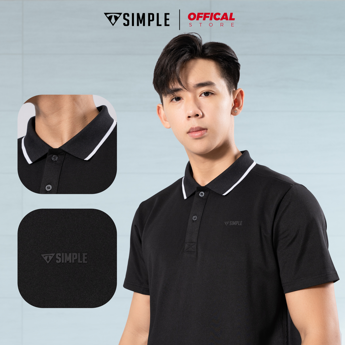 Áo thun polo nam TSIMPLE có cổ vải thun cá sấu cotton form rộng A021001