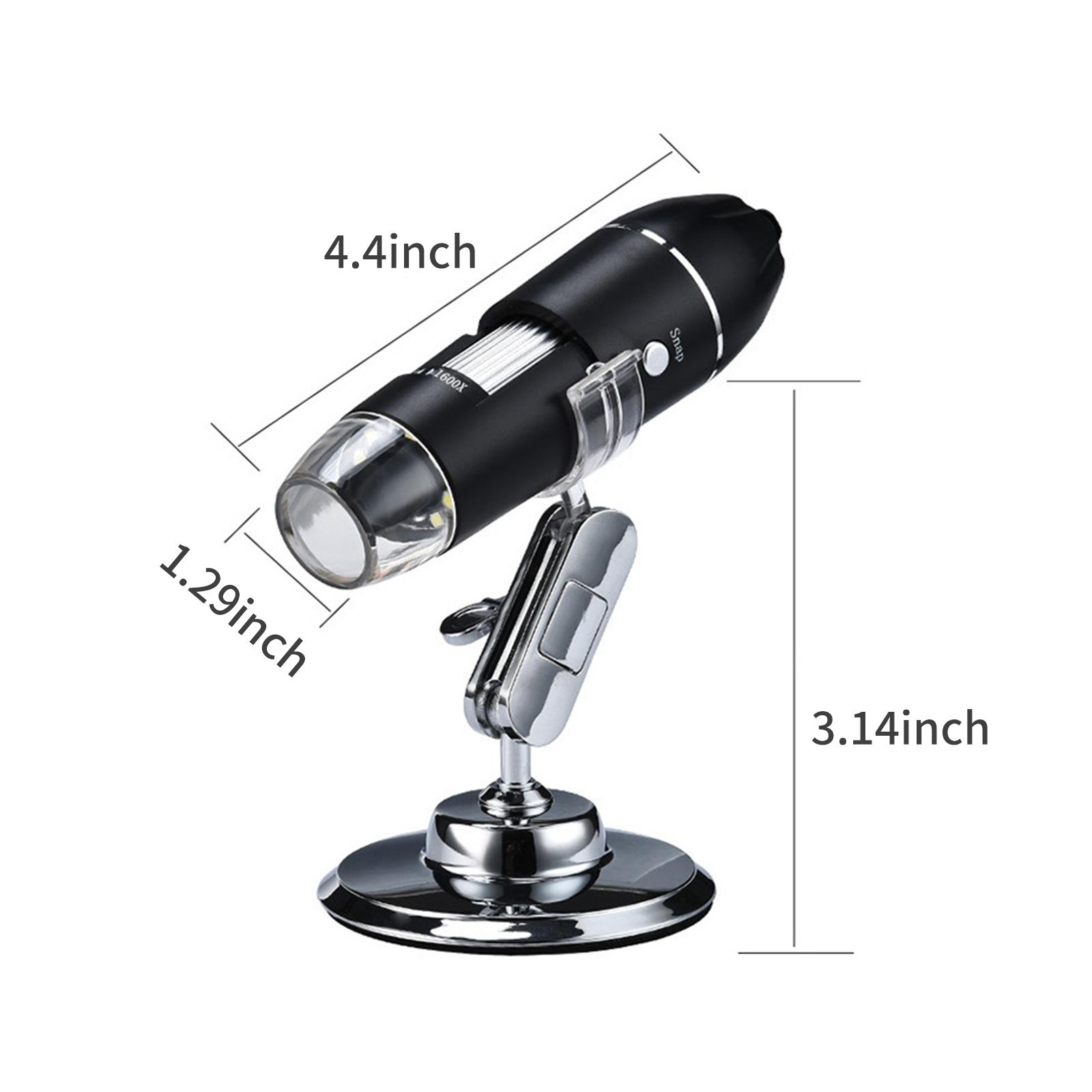 1600X USB Digital Microscope for Industrial View Hand-held Detecting with 8 White LED Lights Magnifier