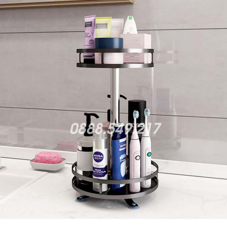 Kệ Đựng Gia Vị Xoay Tròn 360 Độ 2 Tầng, 3 Tầng, Kệ Gia Vị Dáng Vuông ,Tròn Kiểu Mới