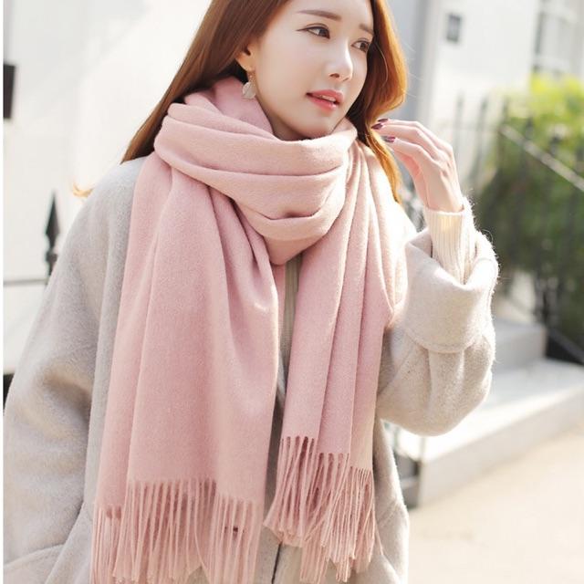 Khăn Choàng Cổ Cashmere Chất Len Mỏng Dệt Mịn 2018