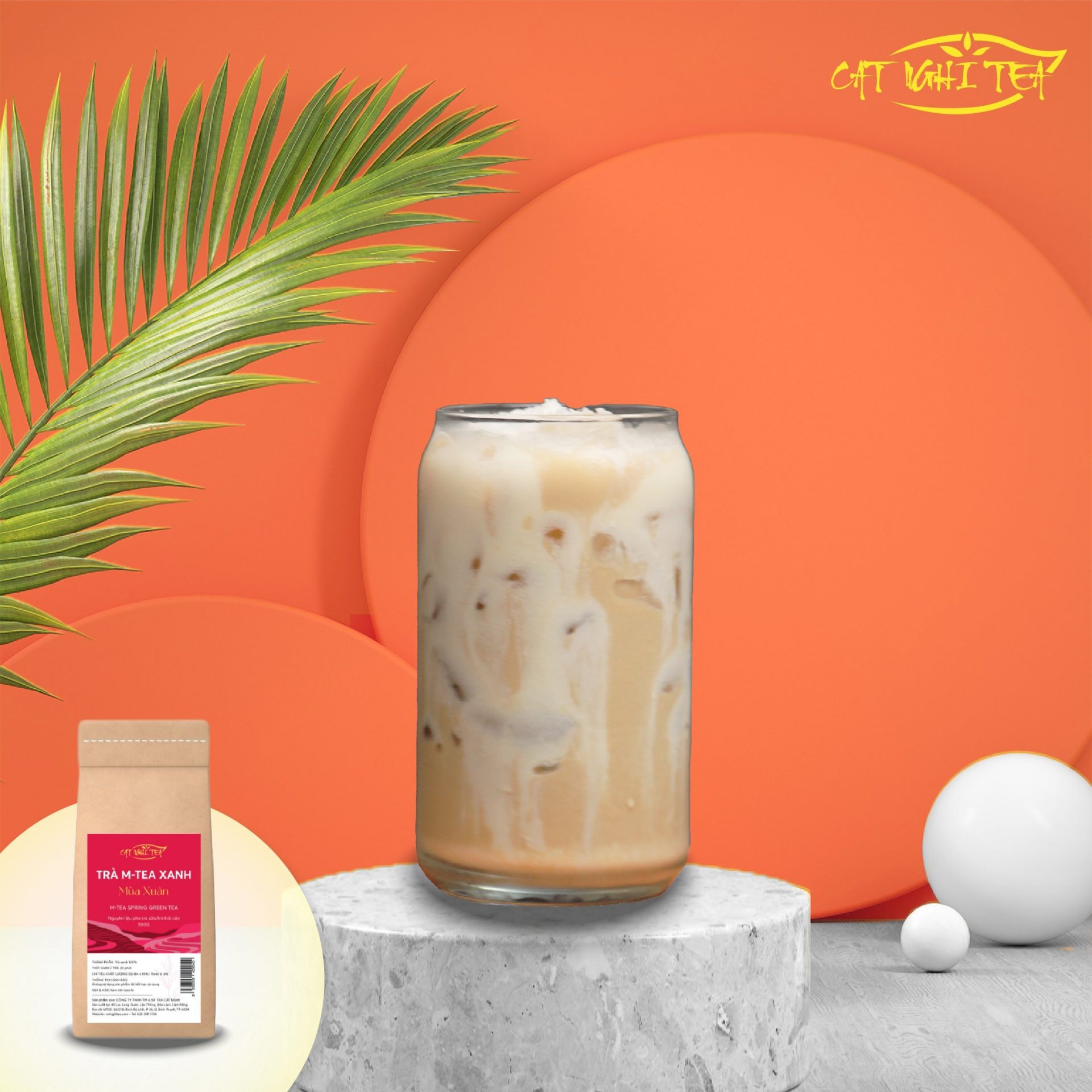 Trà Mùa Xuân Trà Xanh CAT NGHI TEA, Nguyên liệu chuẩn pha trà sữa nướng thơm ngon