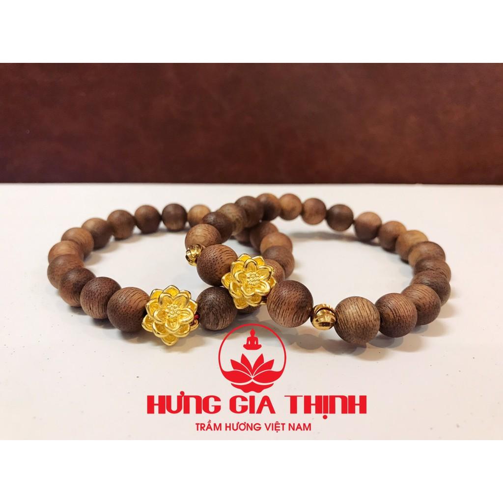 VÒNG TRẦM TỰ NHIÊN MIX CHARM HOA SEN