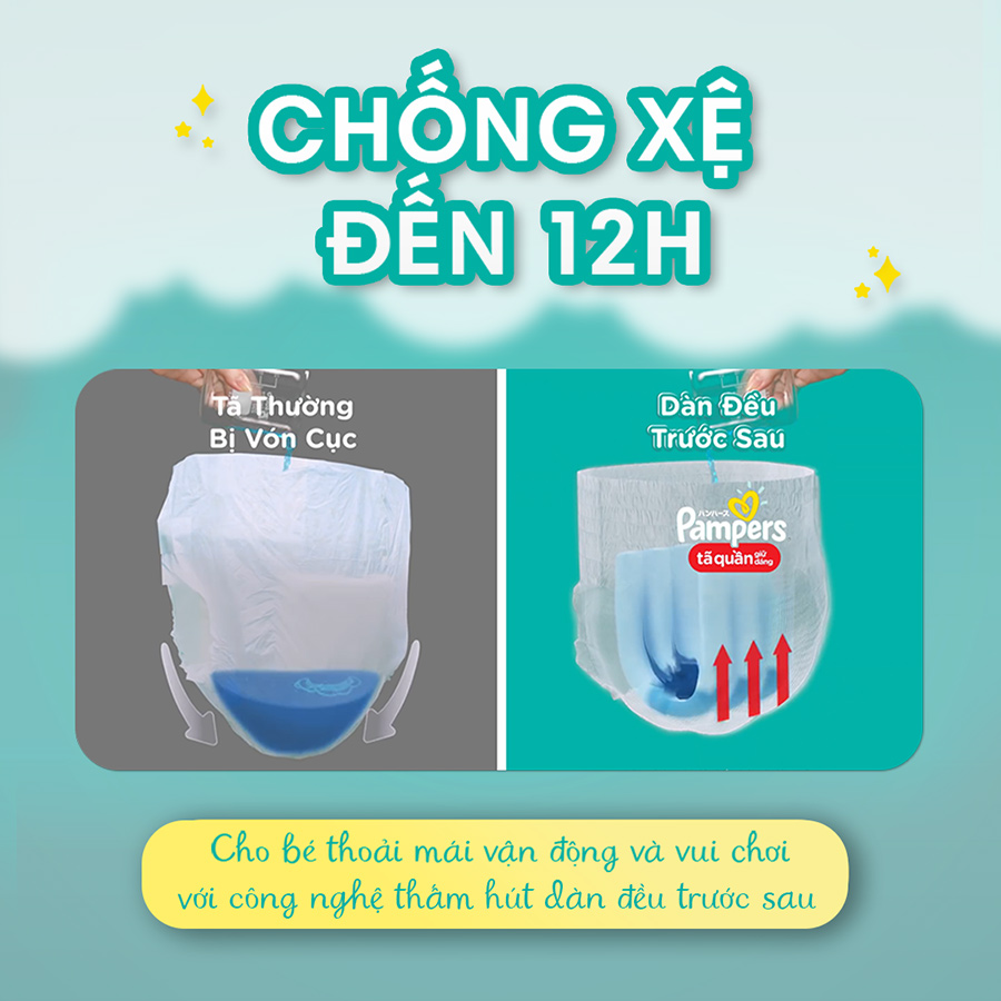 Thùng Tối Ưu Phí Vận Chuyển 3 Gói Tã Quần PAMPERS Giữ Dáng Size L(108 miếng, 9-14kg)/ XL (96 miếng, 12-17kg)/ XXL(84 miếng, 15-25kg), Chống Xệ