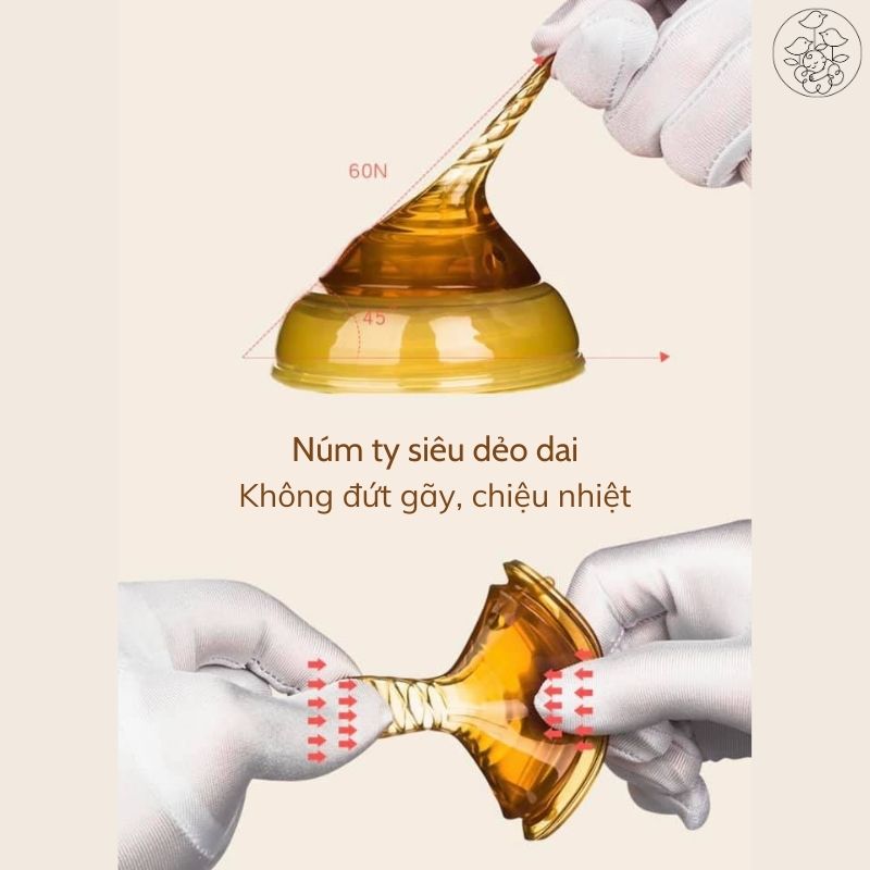 Bình sữa bụng bầu Loluli cảm ứng nhiệt nhựa PPSM kháng khuẩn - 180ml