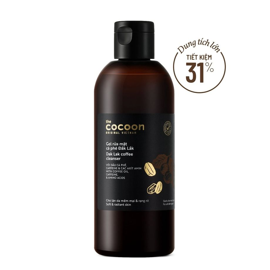 Bigsize - Gel rửa mặt cà phê Đắk Lắk Cocoon cho làn da tươi mới và rạng rỡ 310ml - 100% Vegan - Mỹ phẩm thuần chay