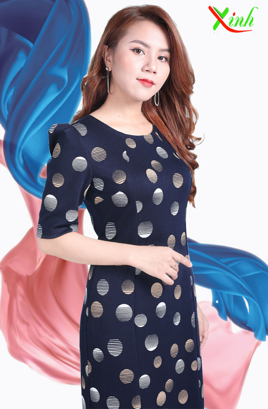Đầm suông bi hiệu ứng ThoiTrangXinh DL657