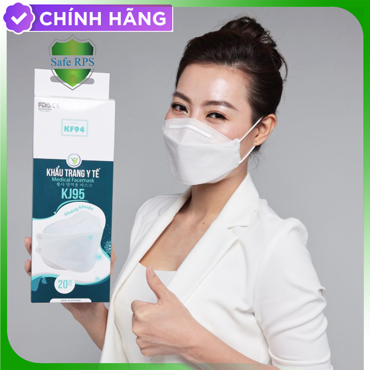 [5 chiếc] Khẩu trang Hàn Quốc KF94 | Khẩu trang 4 lớp kháng khuẩn KJ95 | Model: KF94