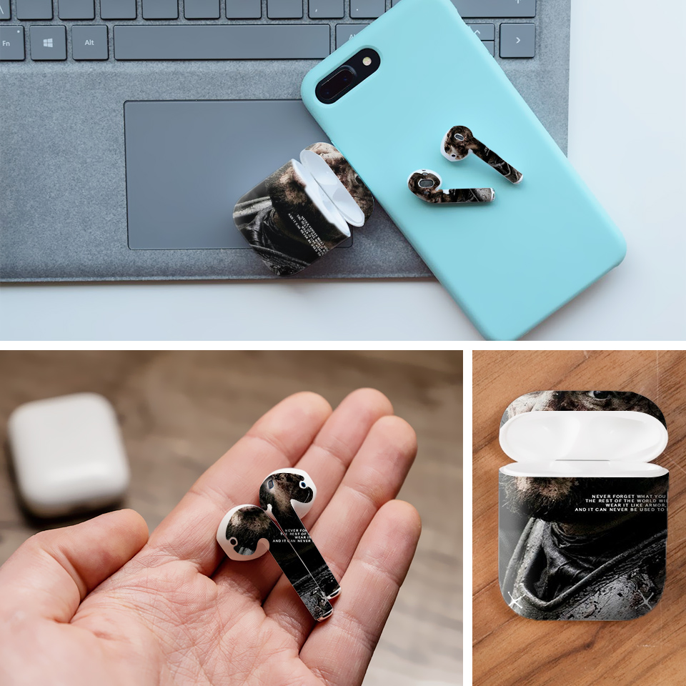 Miếng dán skin chống bẩn cho tai nghe AirPods in hình Game Of Throne - 1004 (bản không dây 1 và 2)