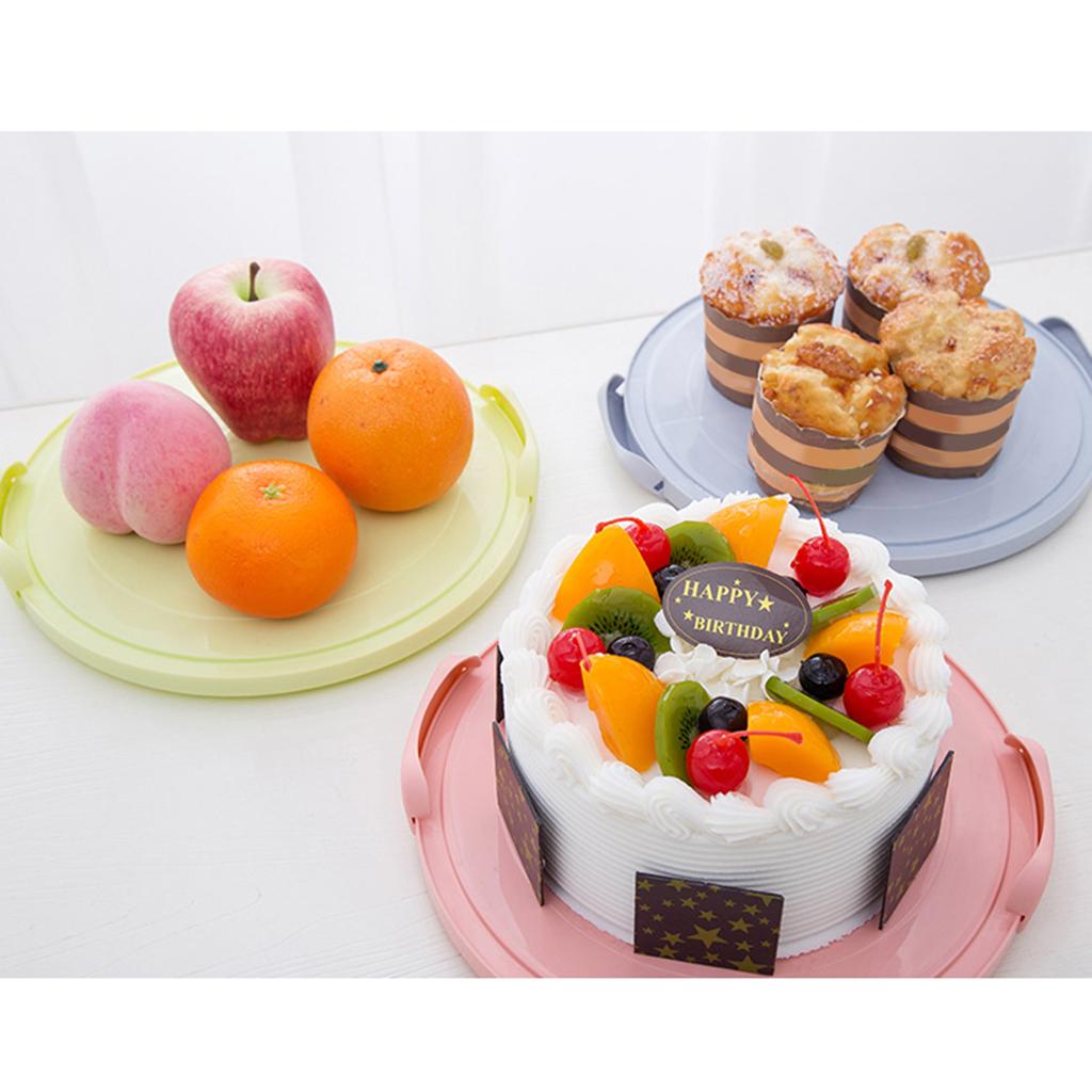 Plastic Cake Box Round Cake Storage Carrier Container Lockable Lid