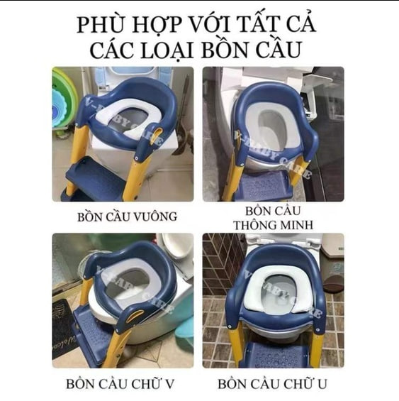 Thang Bô Vệ Sinh Cho Bé,Cao Cấp Thế Hệ Mới Dùng Cho Bé Trai Và Bé Gái,Có Tay Vịn,Tựa Lưng,Đệm Ngồi Êm Ái