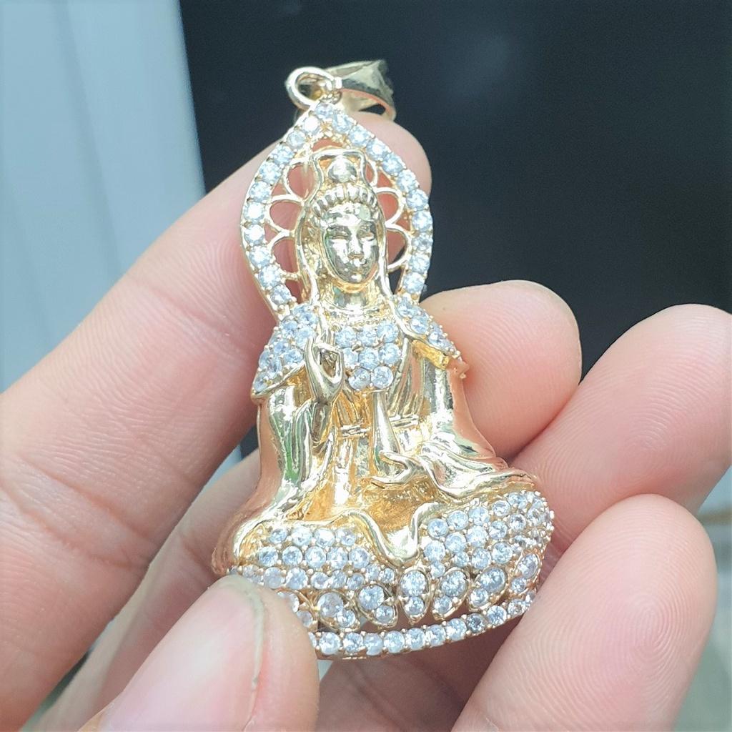 Mặt Dây Chuyền Quan Âm Bồ Tát 5CM Vàng Vonfram Mặt Tượng Cao Cấp- Dùng tắm rửa thoải mái