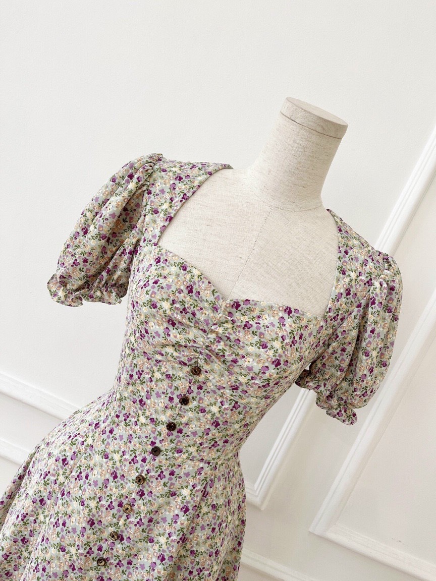 Váy Xòe Hoa Nhí Thiết Kế, Đầm Dự Tiệc Tiểu Thư VELEDA DRESS