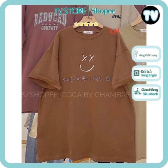 Áo thun nữ TVSTORE Áo phông mặt cười mắt X DA6 cotton mát form rộng unisex nhiều màu