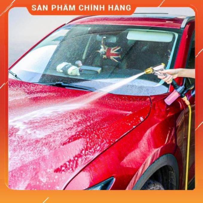 Bộ dây vòi xịt nước rửa xe, tưới cây , tăng áp 3 lần, loại 7m, 10m 206236 đầu đồng,cút,nối vàng+ khăn phượt