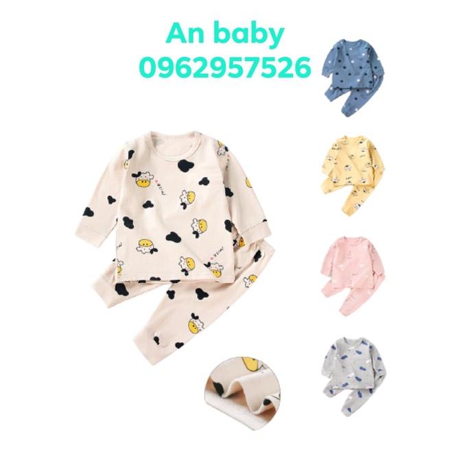 Bộ quần áo dài tay cotton mềm hàng quảng châu cho bé trai, bé gái 4 đến 16kg