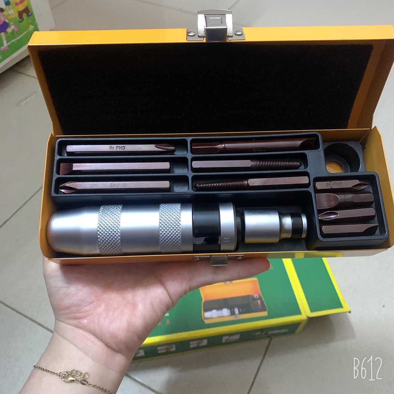 Bộ 10 mũi vít đóng bằng ĐỒNG rắn chắc, KHÔNG GÃY gỉ, toét đầu mũi
