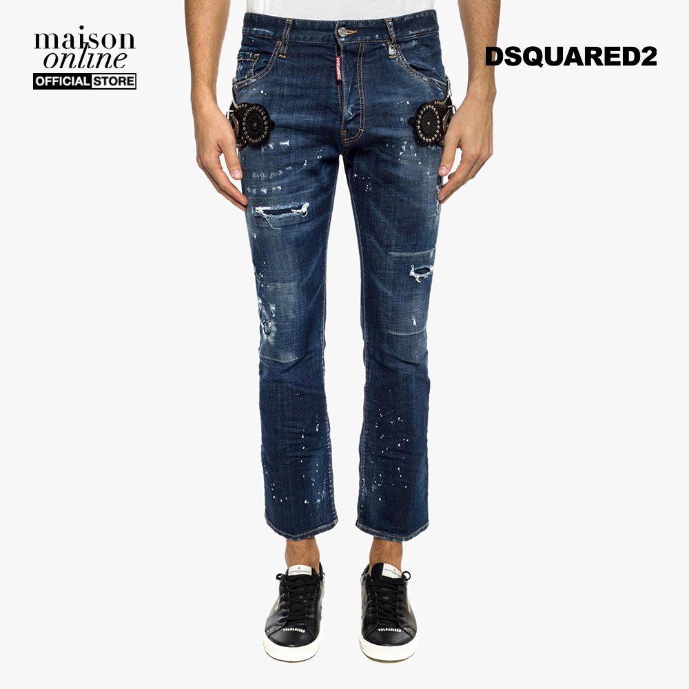 DSQUARED2 - Quần jeans nam ống loe nhẹ 'Cropped Flare Jean' S71LB0559-470