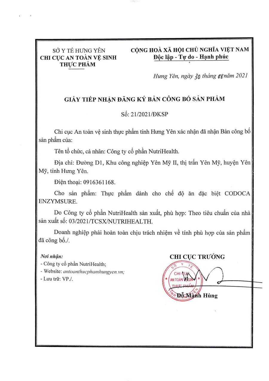 Codoca Enzymsure Giúp bé phát triển trí não, chiều cao và cân nặng