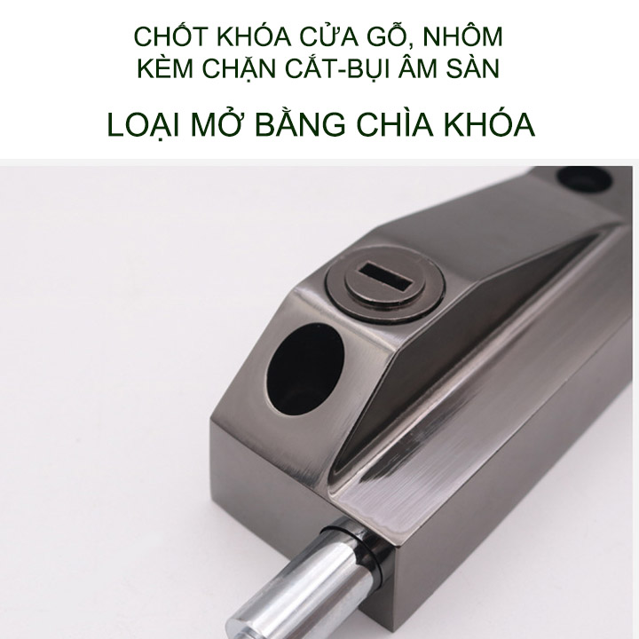 Chốt chặn cửa bằng hợp kim chắc chắn kèm đầu chặn cát, bụi bẩn âm sàn