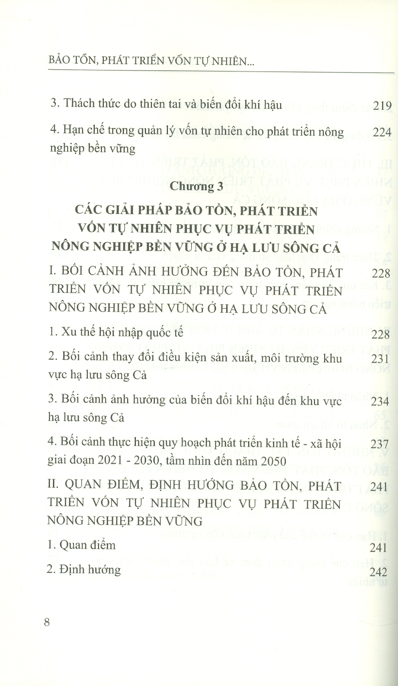 Bảo Tồn, Phát Triển Vốn Tự Nhiên Phục Vụ Phát Triển Nông Nghiệp Bền Vững Ở Hạ Lưu Sông Cả (Sách Chuyên Khảo)