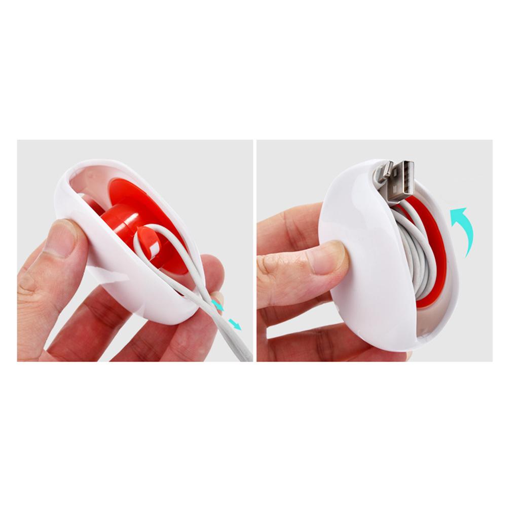 2x Automatic Cable Winder Cord Organizer Holder for Headphones White