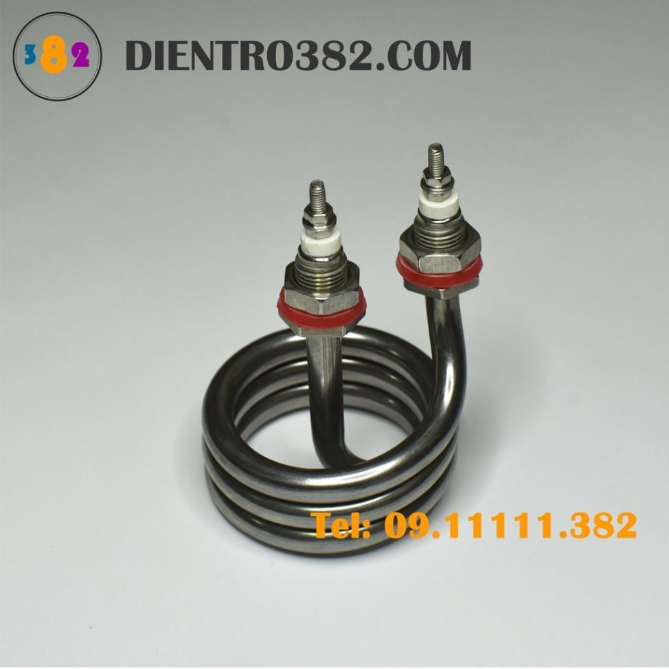 Điện trở trưng nước cất 2.5Kw, Điện trở xoắn lò so công suất 2.5kw inox 304 trưng nước cất - Điện trở 382