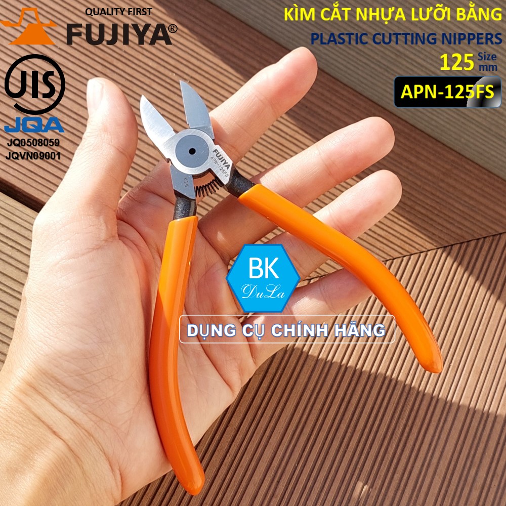 Kìm cắt nhựa - Kìm cắt Bavia lưỡi bằng 5 inch /125mm Fujiya APN-125FS GENUINE Công nghệ Nhật Bản