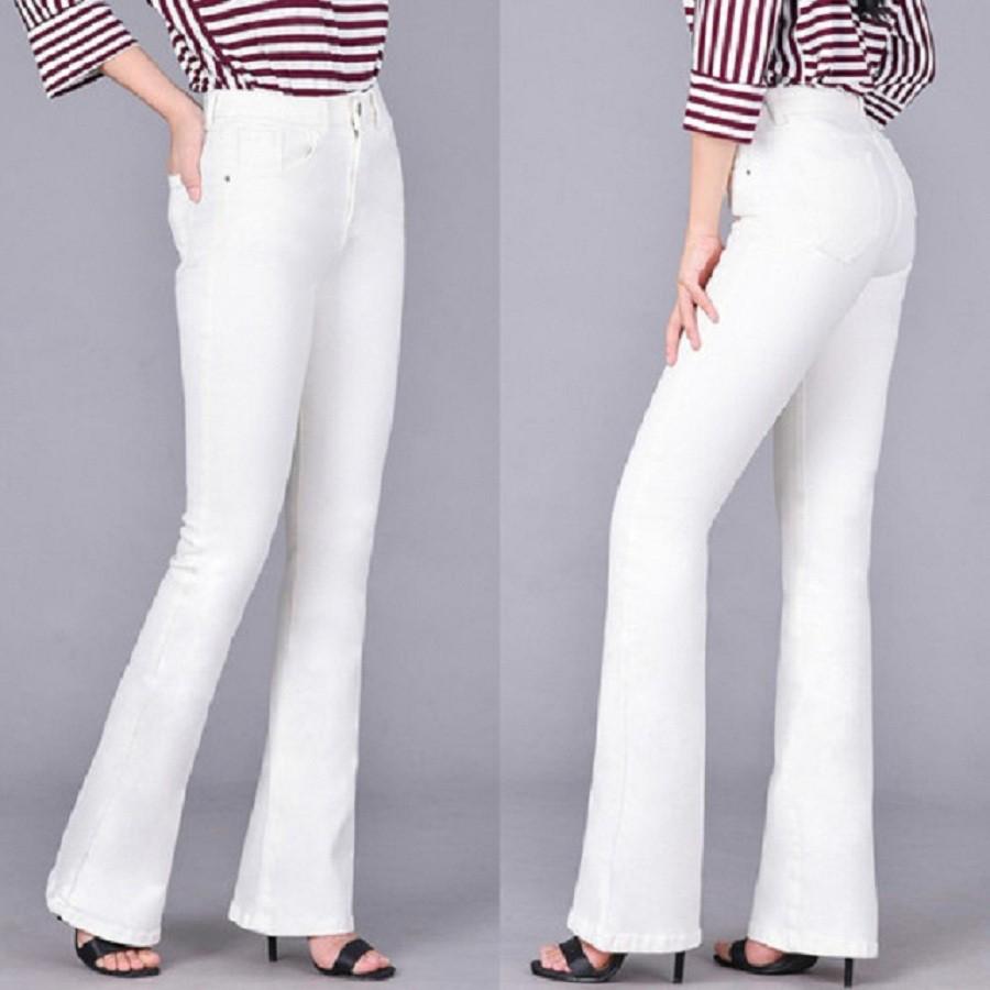 Quần jeans nữ, quần bò nữ loe dài co giãn