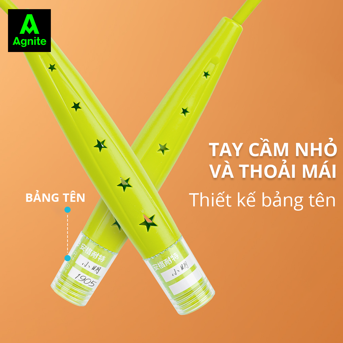 Dây nhảy thể dục, tập luyện tại nhà Agnite chính hãng tay cầm thiết kế độc đáo, chất liệu PVC siêu nhẹ FT904