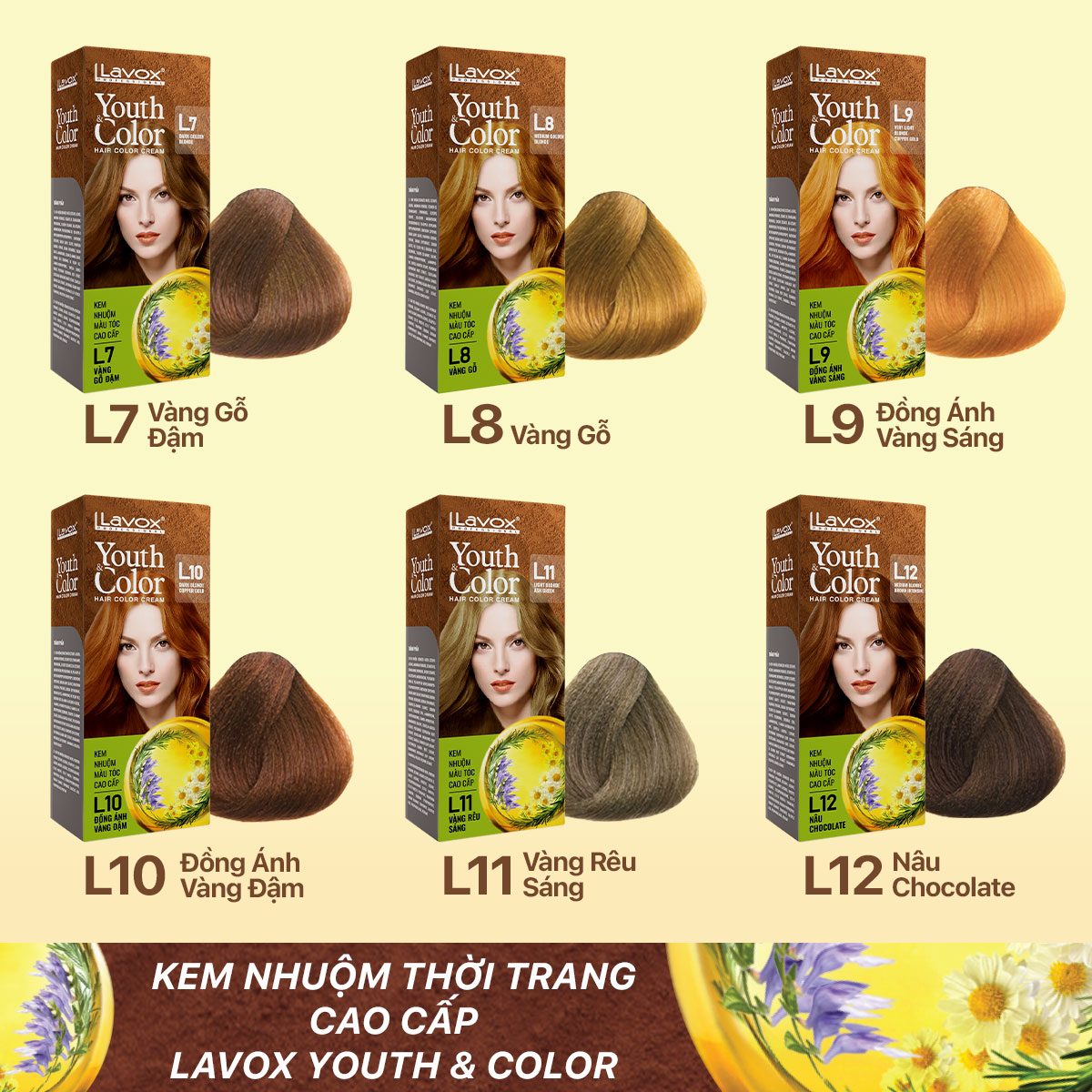 Combo 2 Kem Nhuộm Màu Cao Cấp Youth&amp;Color Lavox lên Màu Đẹp, Dễ Nhuộm Tại Nhà