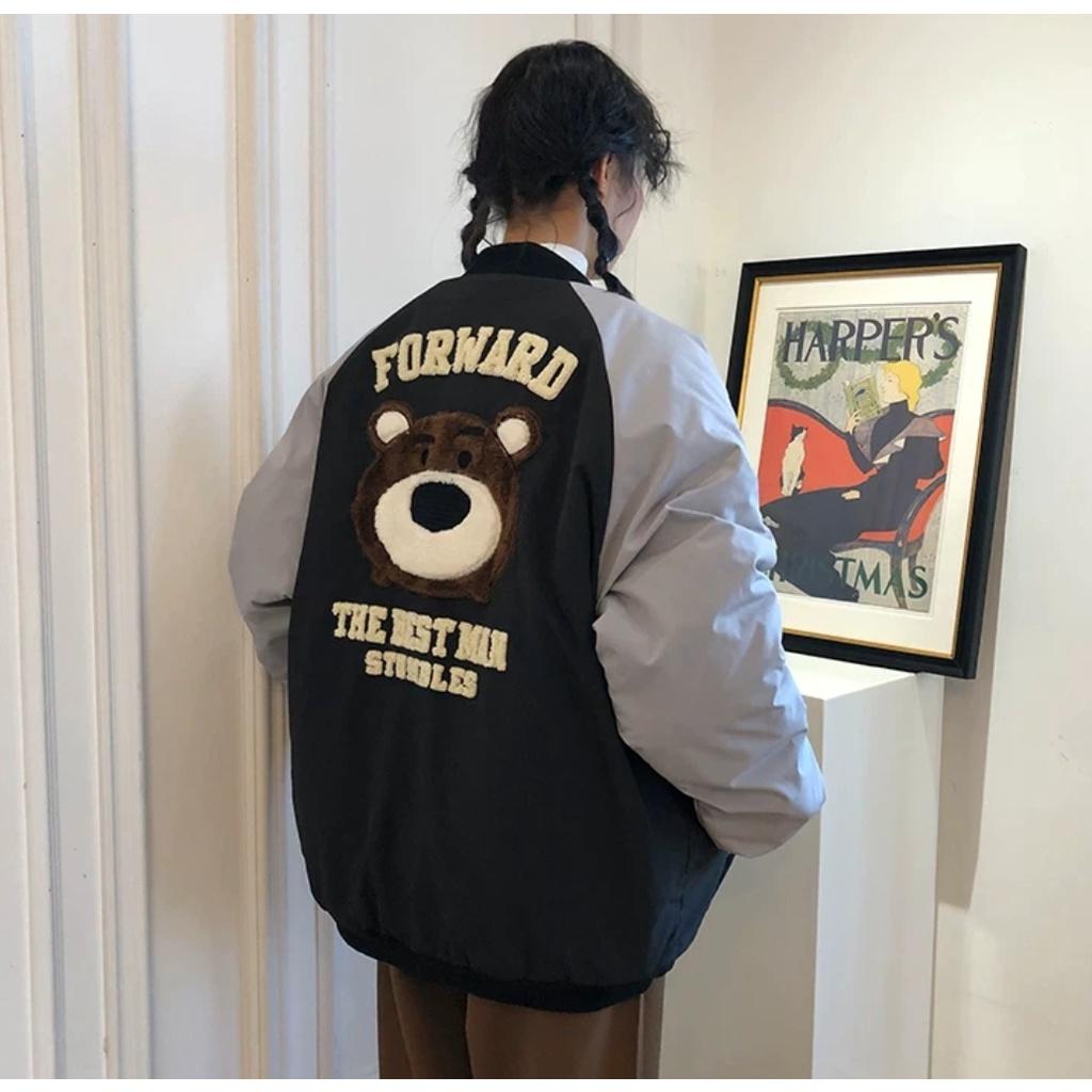 Áo khoác bomber phao nam nữ MEANSTORE Jacket oversize form rộng Khoác gió phong cách Hàn Quốc