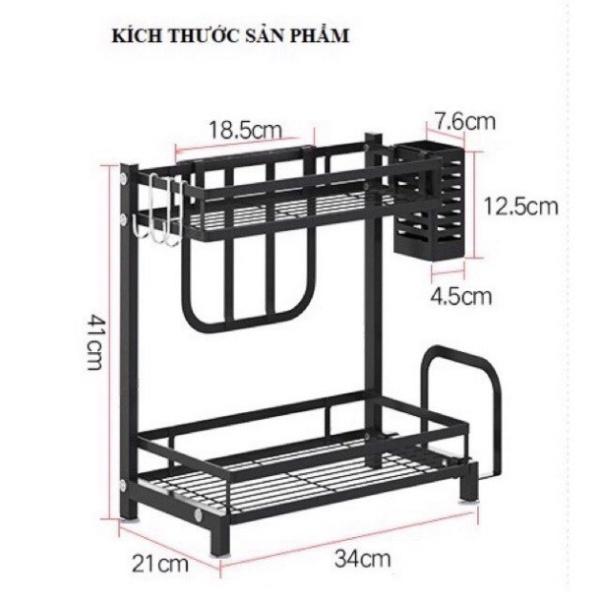 Kệ gia vị đa năng INOX phủ sơn tĩnh điện Đen, kệ bếp cao cấp Loại Dày