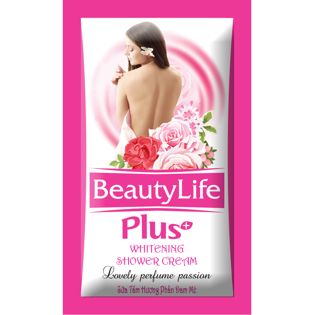 Sữa tắm  hoa hồng trắng da,dưỡng ẩm dạng gói nhỏ gọn tiện dụng Beauty Life 10 gói x 5g(Combo 6 dây)