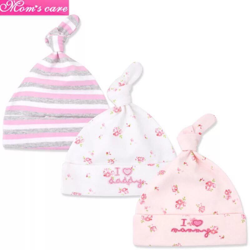  Mũ sơ sinh Momcare set 3c bé gái (0-6M)