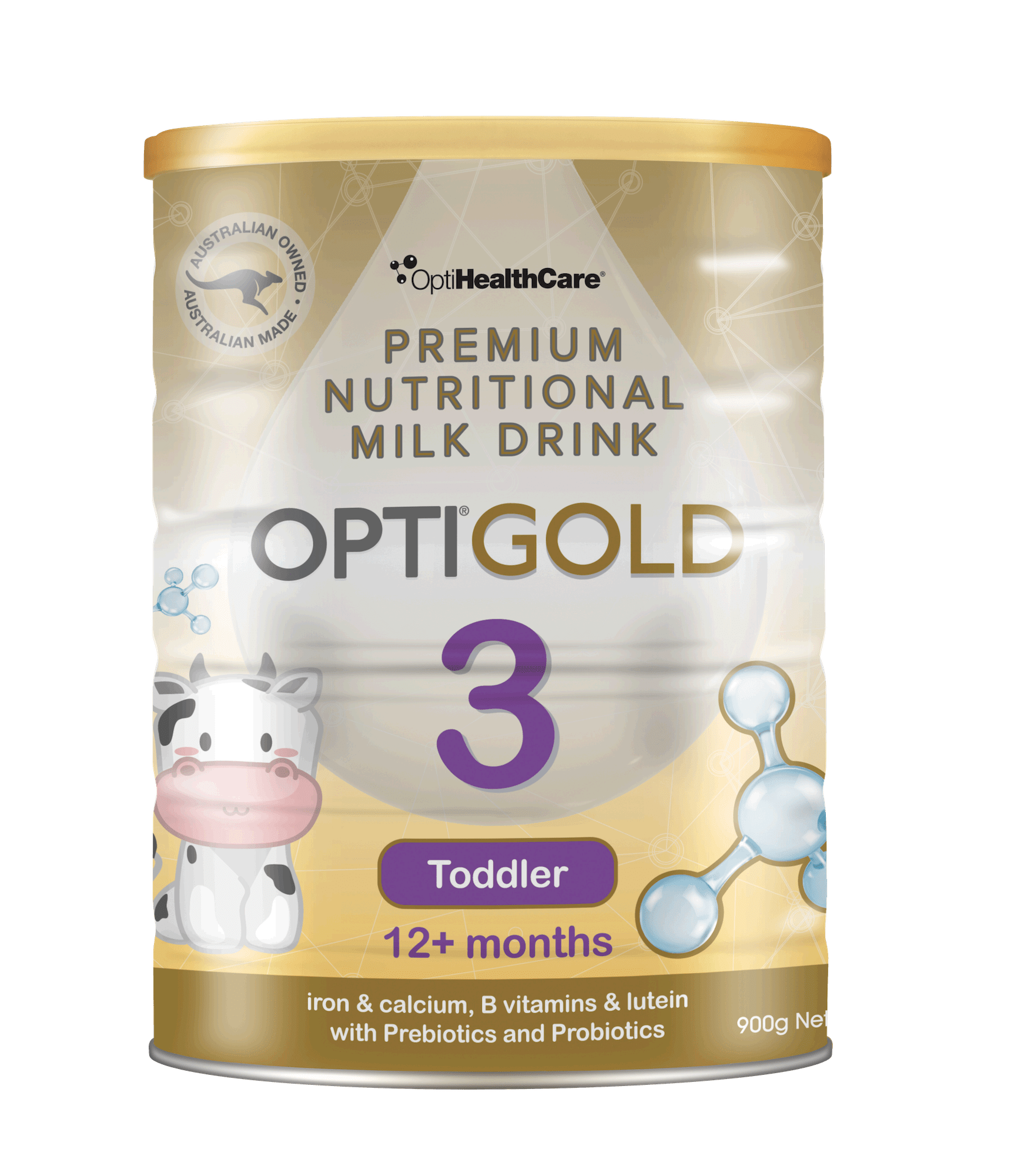 Sữa bột cho trẻ từ 12 tháng tuổi trở lên Optigold Infant Formula with Pre & Probiotics Step 3