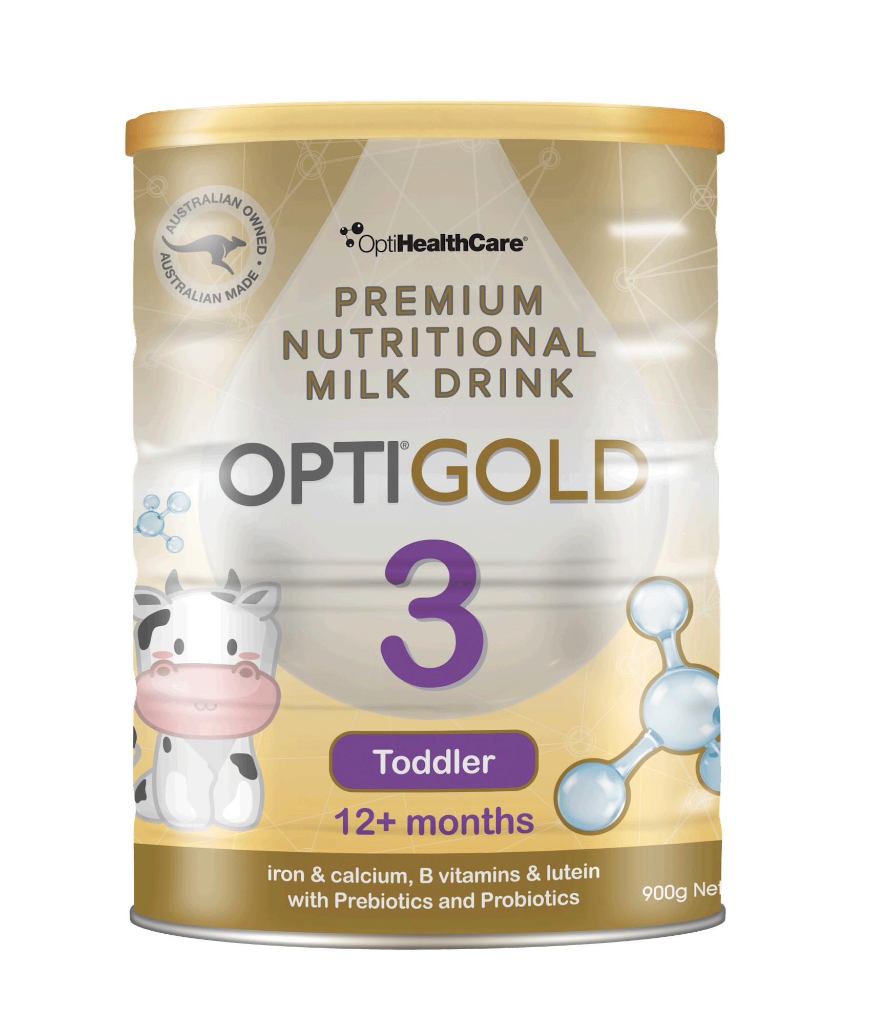 Sữa bột cho trẻ từ 12 tháng tuổi trở lên Optigold Infant Formula with Pre &amp; Probiotics Step 3