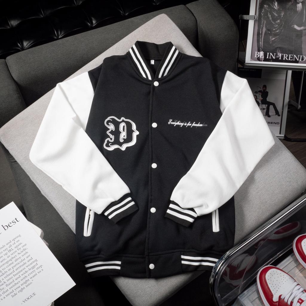 Hình ảnh Áo Varsity Jacket Undertrap Ullzang GANGS - Áo khoác Cardigan Bomber Unisex phối bo siêu hot - OCEAN.CLO