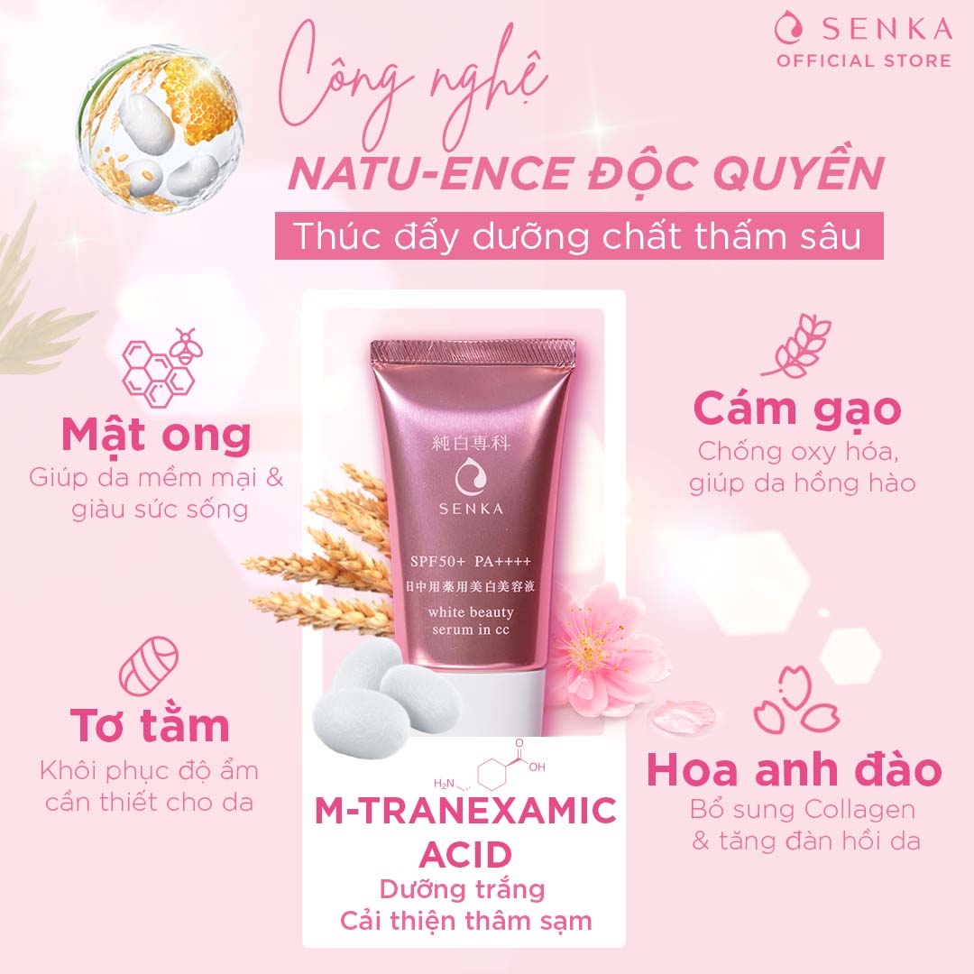 CC Serum trắng da Senka WHITE BEAUTY SERUM IN CC 40G