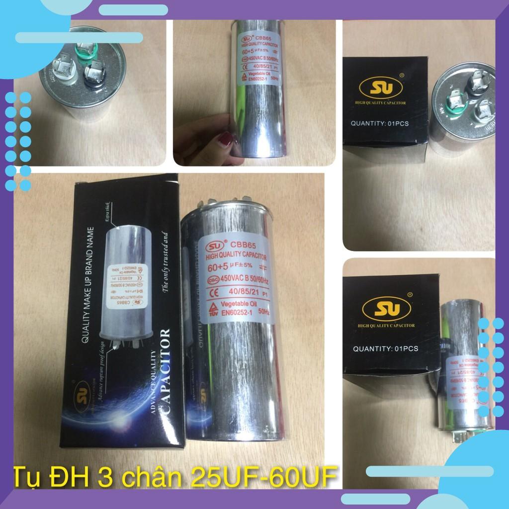 Combo 2 Tụ Điều Hòa 3 Chân (25µF+1.5µF Đến 60µF+5µF)