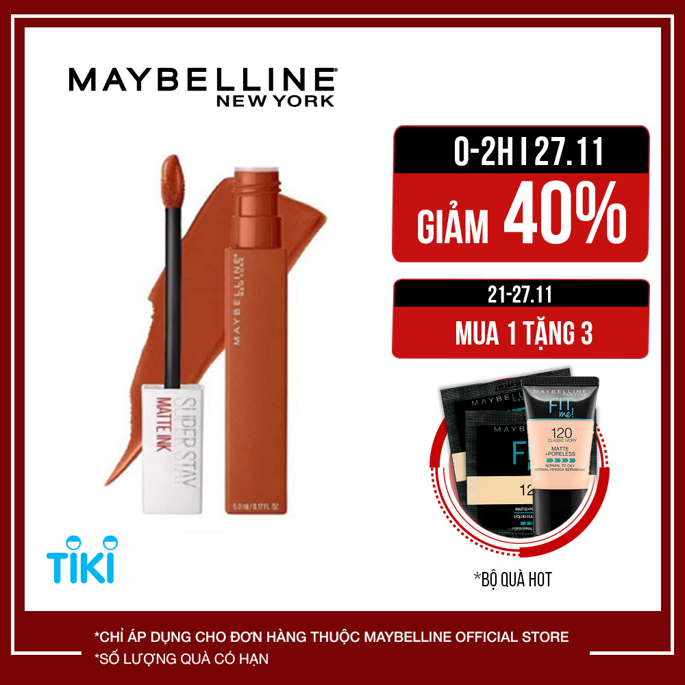 Son Kem Lì 16h Lâu Trôi Maybelline New York Super Stay Matte Ink Lipstick 5ml Màu 135 Globetrotter