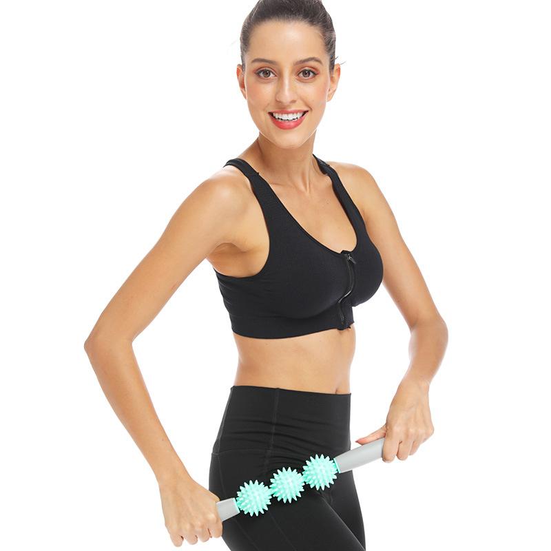 Dài Gai Chùy 3 Bi Dán Thư Giãn Fascia Stovepipe Tập Yoga Cho Tập Thể Dục Thiết Bị Massage Lăn Cơ
