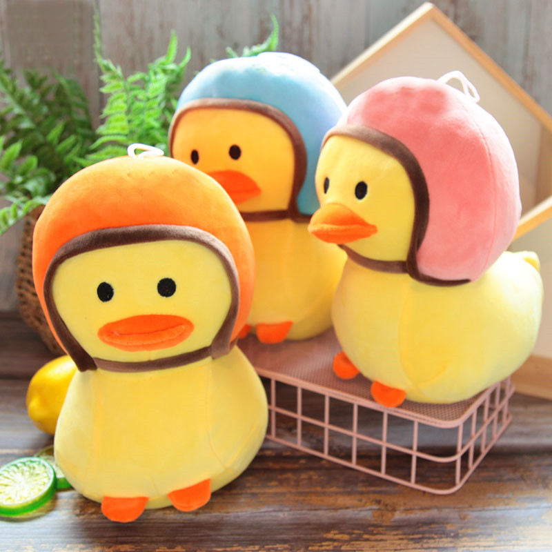 Gấu Bông Vịt Đội Nón Bảo Hiểm Dễ Thương Siêu Cưng (25cm---&gt;40cm) Vải Miniso Mềm Mịn Êm Ái Hàng Cao Cấp, An Toàn Cho Trẻ Nhỏ