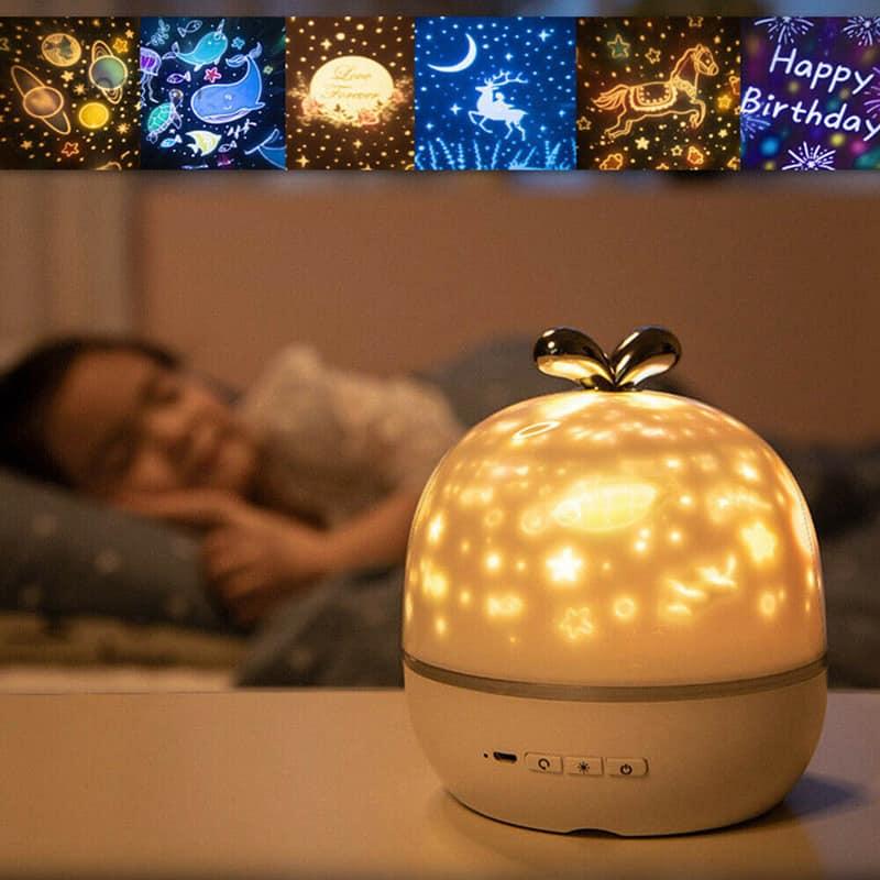 Đèn chiếu sao trang trí phòng xoay tự động 3D siêu đẹp