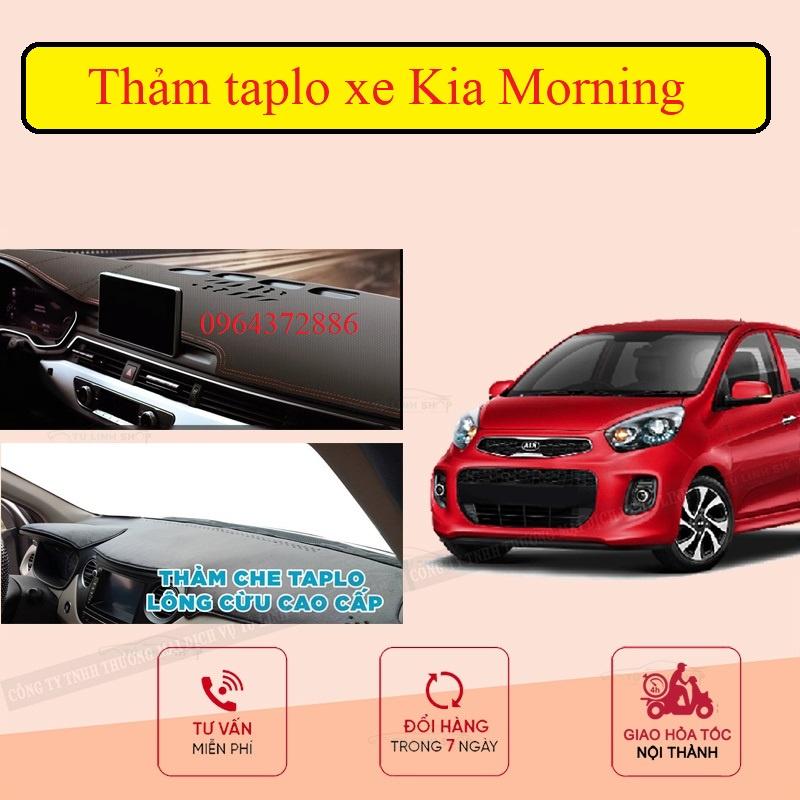 Thảm taplo xe Kia Morning 2012-2023 nhung lông cừu, da carbon có chống trượt