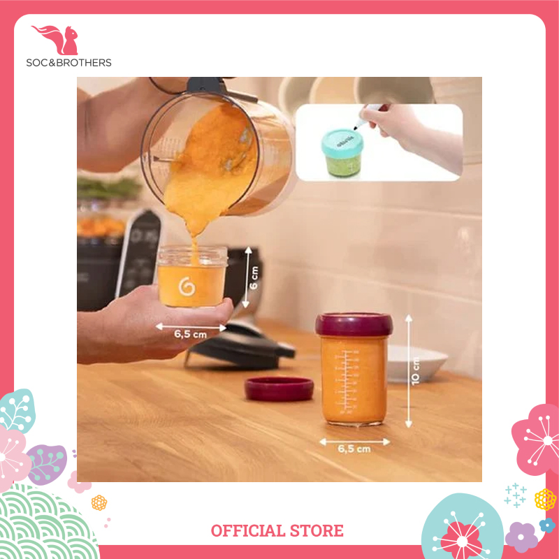 Bộ 8 hộp đựng thực phẩm bằng thủy tinh BABYMOOV (100ml, 220ml)