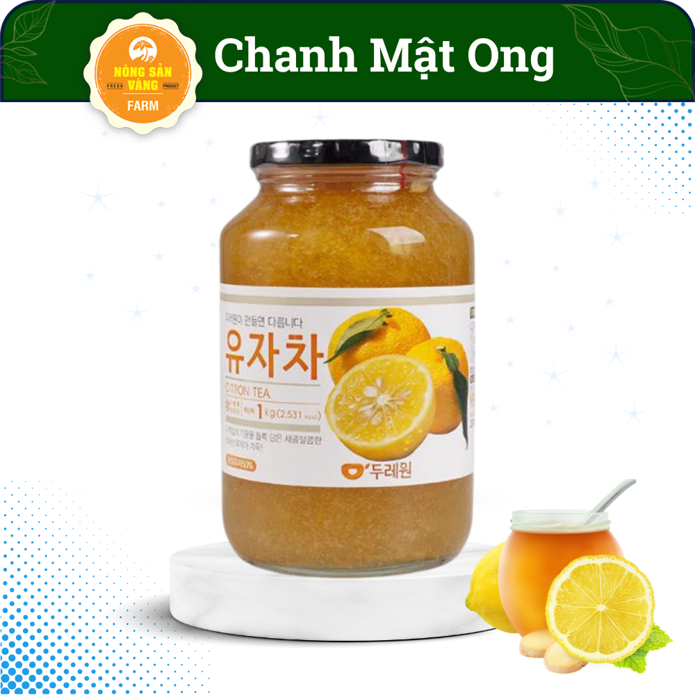 Mật Ong Chanh, Gừng Hàn quốc, Citron Tea Nắp Đen VIP 1kg - Nông Sản Vàng