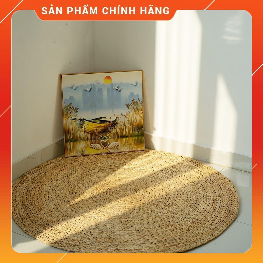 thảm cói trải sàn hình tròn siêu dày