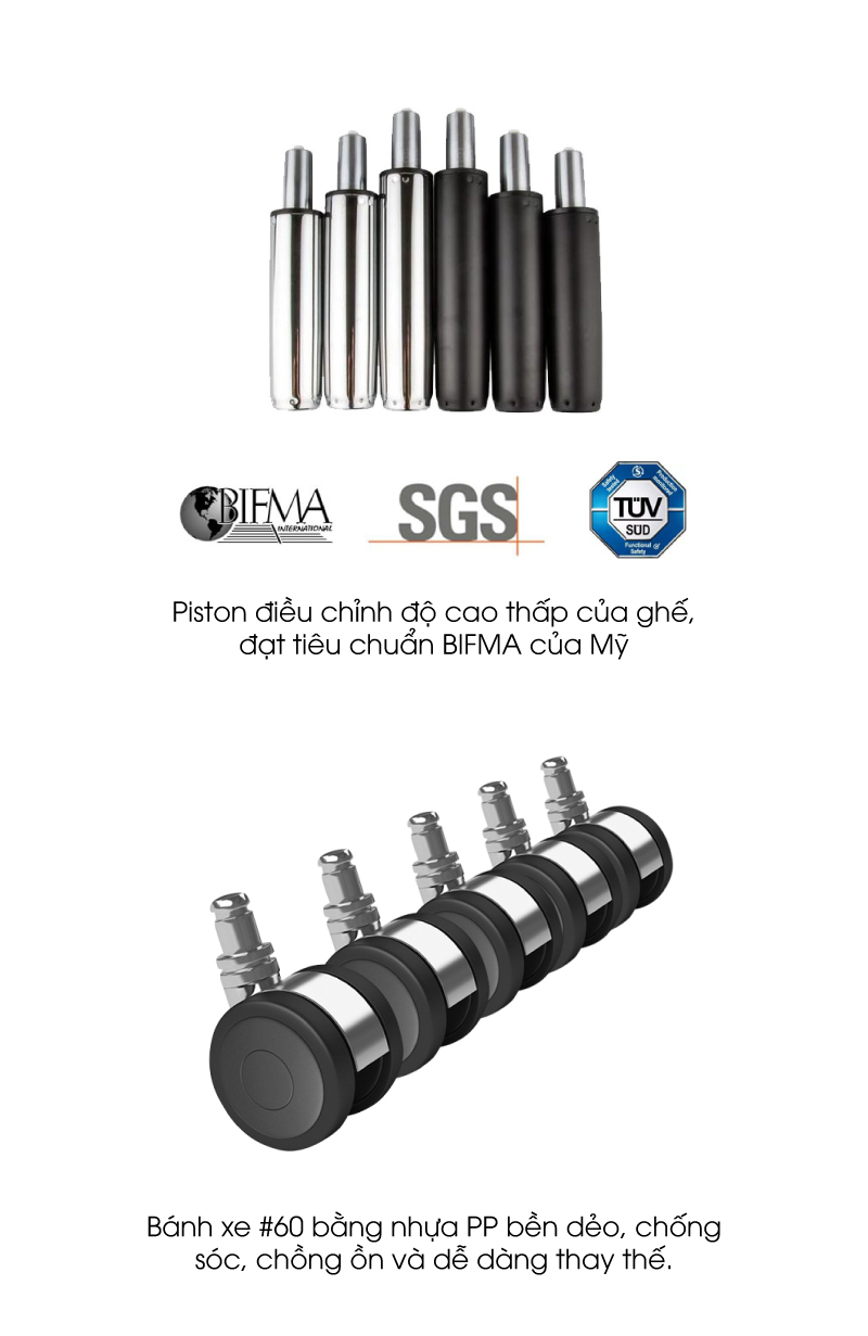 Ghế công thái học Ergonomic GOVI Felix F6206A-2 - Tựa đầu, tựa tay 3D, lưng ngả tựa êm ái