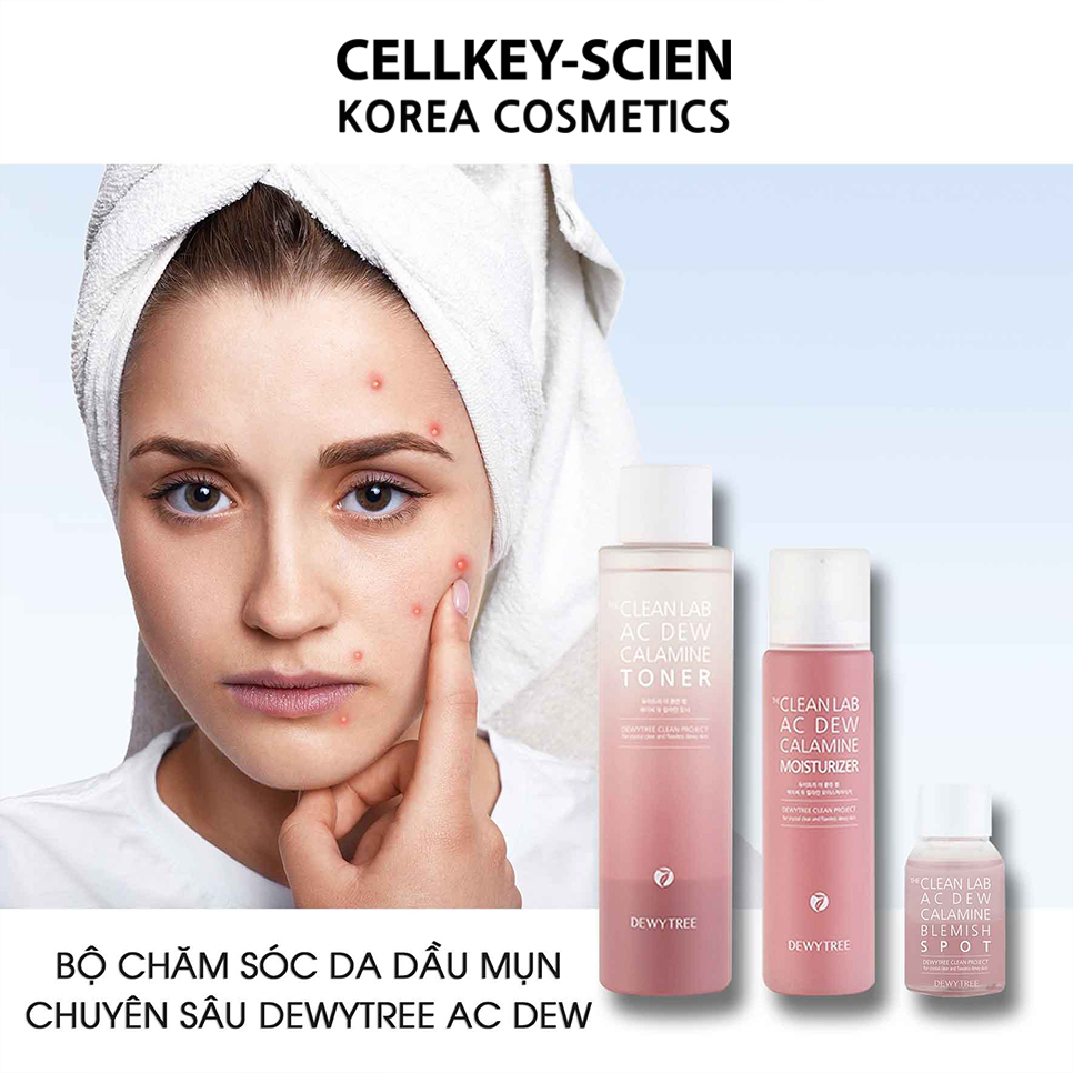 Kem Dưỡng Ẩm Trắng Da Kiềm Dầu Kiểm Soát Bã Nhờn Chống Lão Hóa Da Dầu Mụn Nhạy Cảm Dewytree The Clean Lab AC DEW Calamine Moisturizer 120ml