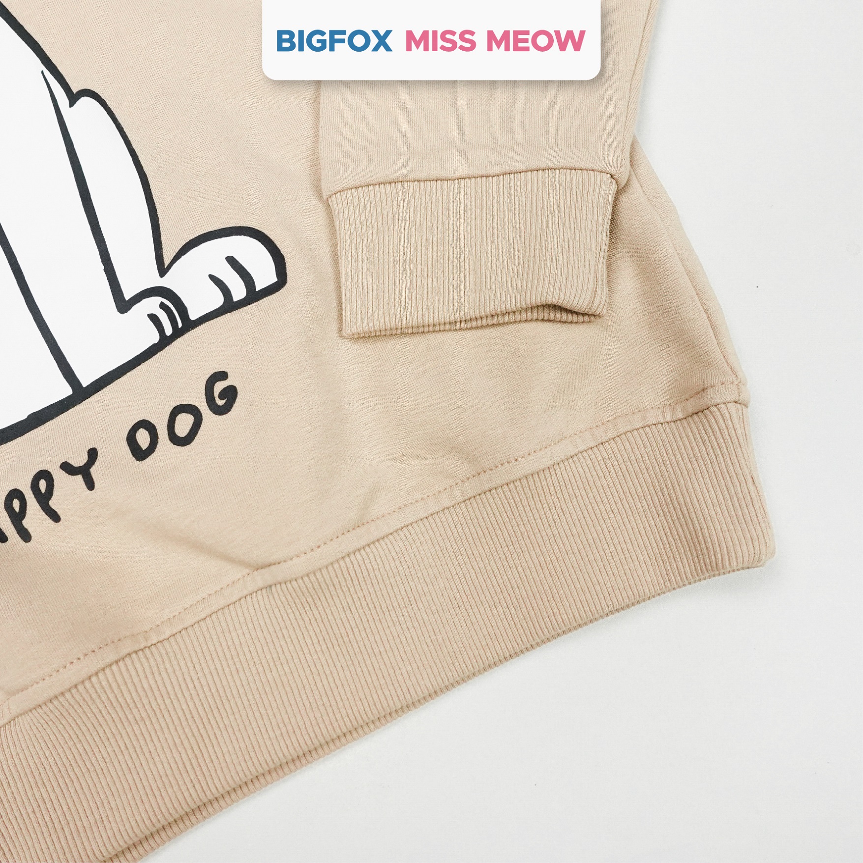Bộ đồ dài tay cho bé trai size đại Bigfox Miss Meow mùa thu đông mặc nhà vải nỉ dày dặn cỡ 3-11 tuổi